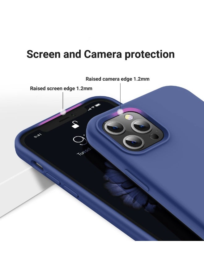 Compatible with iPhone 11 Pro Max Case 6.5 Inch Slim Liquid Silicone 4 Layers Soft Gel Rubber Shockproof Protective Phone Case with Anti Scratch Microfiber Lining (blue) - Image 5